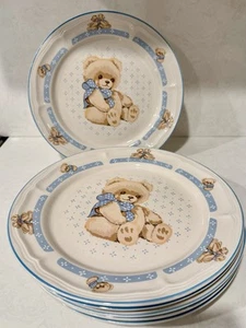 Juego de 6 platos de cena de oso de peluche Tienshan Theodore Country de colección de 10 1/2" *usados en excelente estado - Imagen 1 de 3