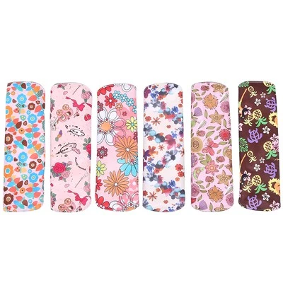 MARKENLOS 6pcs Bamboo Charcoal Washable Menstrual Pad Women Care Sanitary Napkin M 18X25cm