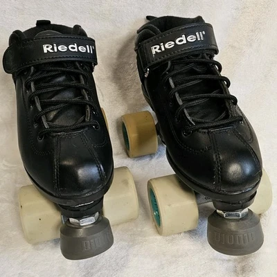 Riedell Dart Patines Negros Talla 4 Radar Presto Ruedas Puntera Bionic Foto 1 de 4