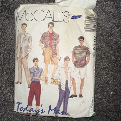 Mccalls 7018 Today’s Man Shirt Tshirt Pants Shorts Sewing Pattern Sz XL XXL XXX - Image 1 of 4