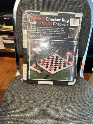 New Jumbo Checker Rug w/ Jumbo Checkers 28"x28" - Image 1 of 3