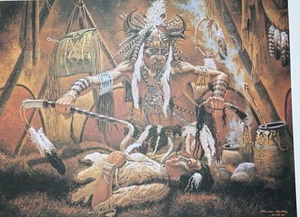 Michael Gentry The Spiritual Blessing Crow Native American Indian Medicine Man - Picture 1 of 2