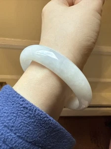 56 Mm Untreated Genuine Grade A Burma jadeite bangle bracelet Certified - Picture 1 of 12