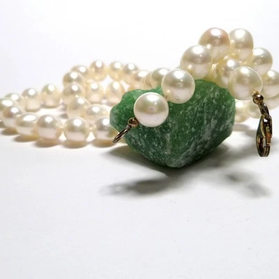 Collana di perle d'acqua dolce annodata (0 5/16-0 11/32 pollici Ø) 18 1/8... - Immagine 1 di 4