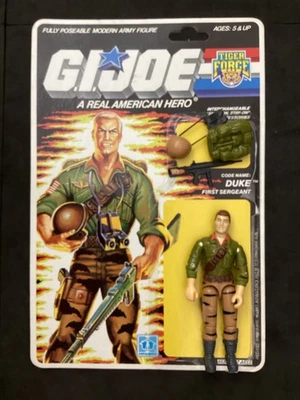 Figura Tiger Force Duke 1988 de colección GI Joe ARAH 100 % completa y tarjeta de archivo completa Foto 1 de 4