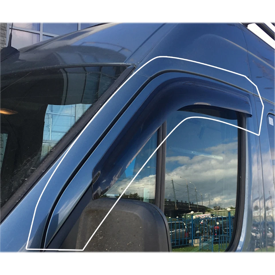 FOR MERCEDES BENZ SPRINTER 2006-ONWARDS WIND DEFLECTORS 2PCS BLACK TINTED UK - Image 1 of 4