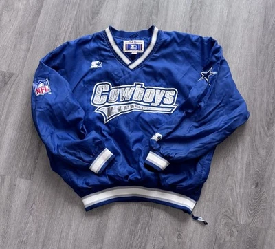 Pulôver vintage anos 90 Dallas Cowboys NFL bordado iniciante corta-vento masculino G - Imagem 1 de 4