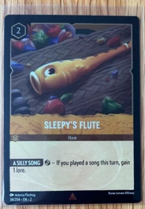 DISNEY LORCANA TCG: FLOODBORN: FOIL RARE CARD: SLEEPY'S FLUTE - Picture 1 of 1