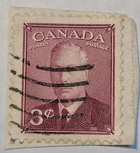 Canada Postage ~ King George ~ 3¢ Burgundy Stamp ~ Posted/Used ~ c.1950 ~ 01 - Picture 1 of 6