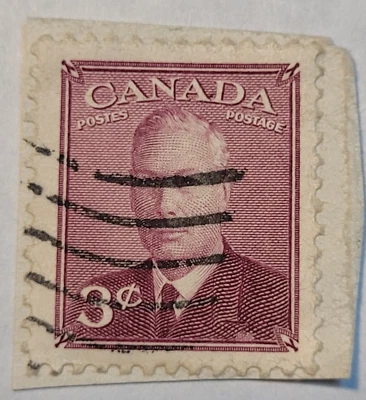 Canada Postage ~ King George ~ 3¢ Burgundy Stamp ~ Posted/Used ~ c.1950 ~ 01 - Image 1 of 4
