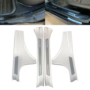 Silver Stainless inner Door Sill Scuff Plate Cover Fit Subaru Forester 2019-2023 - Picture 1 of 3