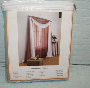 Brylane Home BH Studio Sheer 120 x 63 In Bahama Blue NEW Fast Shipping - Picture 1 of 3