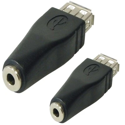 2 Stück AUDIO Adapter USB 2.0 Buchse 3,5mm Kupplung 3 pol Klinke Klinken stereo - Bild 1 von 2