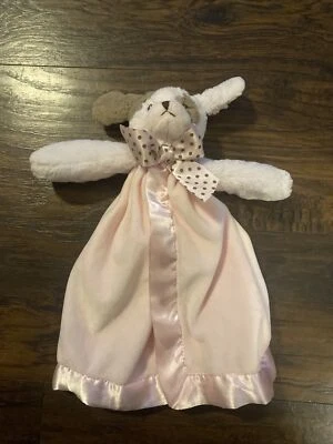 Bearington Bebé PInk Cachorro Perro Manta de Seguridad Lovey Lunares Orejas y Pajarita Foto 1 de 4