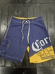 Corona Extra Men's (32) Blue/Yellow Swimming Trunks Shorts - Picture 1 of 7