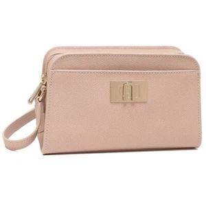 SALE FURLA Shoulder Bag MINI CROSSBODY C.CASE Arch Logo Leather Pink NEW - Picture 1 of 8