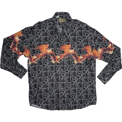 Camisa De Colección Roper Águila Calva Envolvente Arte Botón Grande Western Rockabilly Foto 1 de 4