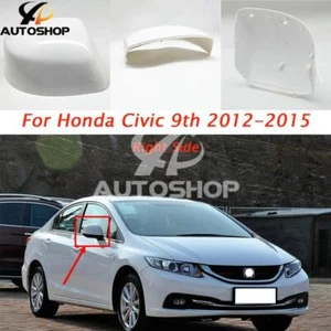 For Honda Civic 9th 2012-2015 White Right Side Rearview Mirror Cap Cover New - Picture 1 of 3