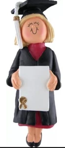 Graduate Female Blonde Personalizable Christmas Tree Ornament - Picture 1 of 1