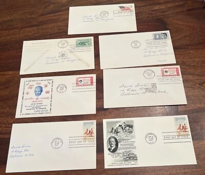 Lot of 7 Vintage First Day of Issue Covers Commemorative Stamps Collectibles DG - Image 1 of 4