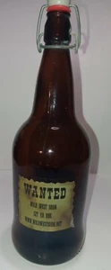 Wanted Wild West Soda Git Ya One Brown Bottle Container 12" - Picture 1 of 7
