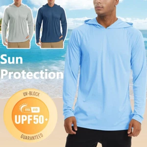 Hombres Protector Solar Prendas para el torso Sudaderas con Capucha Exterior UPF 50+ Deporte Senderismo Protección UV Transpirable - Imagen 1 de 18