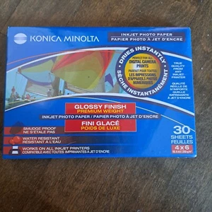 KONICA MINOLTA Inkjet Photo Paper Glossy 4 X 6 Inch 400 Sheets Premium Weight - Picture 1 of 2