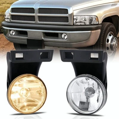 Luces antiniebla parachoques lente transparente izquierda+derecha para 94-02 Dodge RAM 1500 2500 3500 Foto 1 de 4