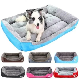 Hundebett Katzenbetten weich waschbar Vlies Welpe Kissen warm Haustierkorb großer Hund - Bild 1 von 16