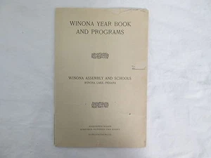 1908 Winona Jahrbuch und Programme Winona Lake Indiana Schuljahresplan - Bild 1 von 1