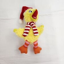 Big Bird Plushie Toy Stuffed Animal Yellow Christmas Hat Scarf Sesame Street