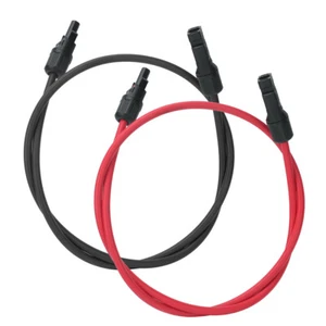 10 AWG Solar Panel Extension Cable PV Wire Solar Connectors Pair Black Red 6mm² - Picture 1 of 12