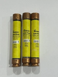 BUSSMAN LOW-PEAK FUSE LPS-RK-15SP DUAL-ELEMENT TIME DELAY 15A (LOT OF 3) - Picture 1 of 1