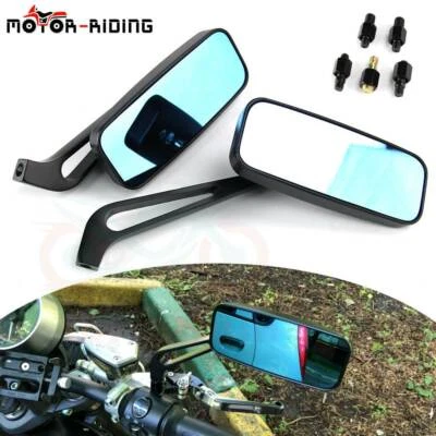 MOTORCYCLE RECTANGLE STEADY REARVIEW MIRRORS 8MM/10MM FOR HONDA SUZUKI KAWASAKI - Image 1 of 4