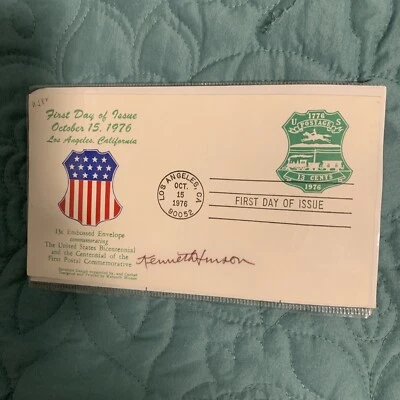 U.S. STAMPS-#U582 FDC OCTOBER 15, 1976/13c EMBOSSED ENVELOPE/CACHET BY KENNETH - Image 1 of 2