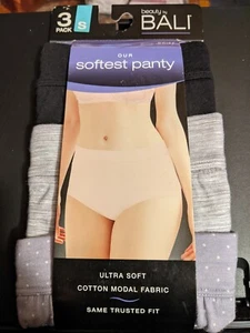 BRAND NEW - SEALED - Womens - BEAUTY by BALI - Panty - 3 Pk BRIEFS Cotton Small - Picture 1 of 2