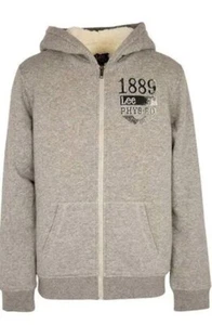 Lee Youth Sherpa Lined Zip-Up Hoodie Light Gray - Picture 1 of 1
