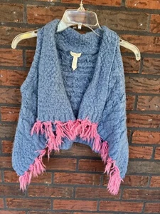 Matilda Jane Make Believe Mirror Image Knit Fringe Vest Size 6 Boho Festival - Picture 1 of 14