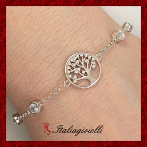 Bracciale Albero della Vita Donna in Argento 925 rodiato Oro Bianco - Foto 1 di 6