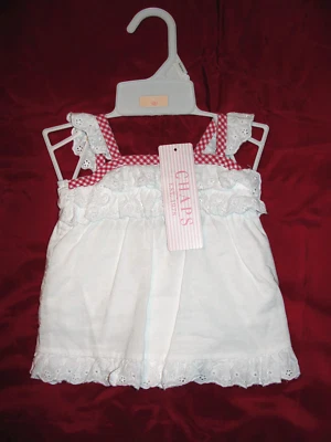 Infant Girls Chaps 2 piece White Lace Sundress - Size 3 mo. - New with Tag - Image 1 of 3