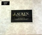 Ensemble de feuilles d'impression de toilette florale jumelle Ralph Lauren 100 % coton gris clair et blanc