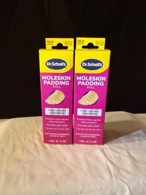 2 Pack Dr Scholls Moleskin Plus Padding Roll 1 Roll Is 24 X 4 5/8 Inch Each - Image 1 of 4