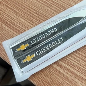 Fender Side Blades Set 5.8 Metal Badges for Chevrolet Silverado 2-Pack (Black) - Picture 1 of 6