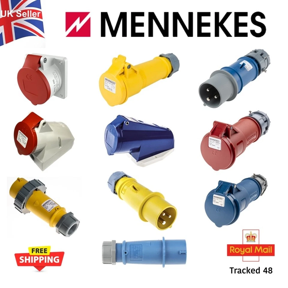 16A 32A Plug Socket Mennekes IP44 IP67 240v 3 Phase Industrial Power Connectors - image 1 of 1