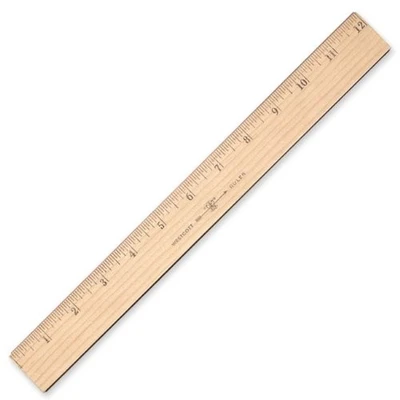 Westcott Wood Ruler With Metal Edge - 12" Length 1" Width - 1/16 Graduations - - Image 1 of 4