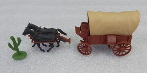 Carro coperto Marx anni 60 carro cavalli conestoga forte Apache guerra civile playset - Foto 1 di 2
