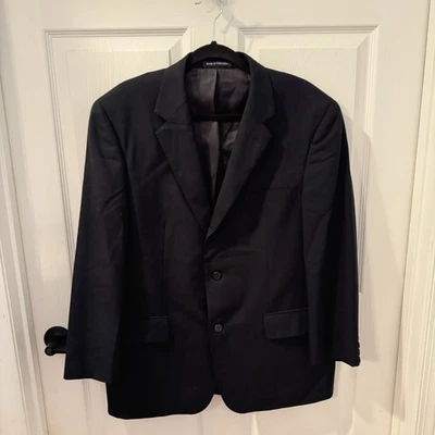 Lands' End черный 100% шерсти 2 кнопки Sport пальто Blazer размер 42 куртка - Изображение 1 из 4