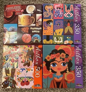 Lot Of 4 Jigsaw Puzzles 350 & 500 Pcs FRIDA KAHLO  Bendy Ladies COFFEE + ARTBOX - Picture 1 of 7