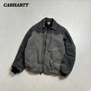 Chaqueta Carhartt Santa Fe Bicolor Negra x Gris L De Colección Japón - Imagen 1 de 19