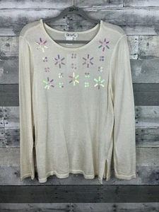 Spiegel Women’s Large Long Sleeve Sweater With Embroidery - Picture 1 of 6